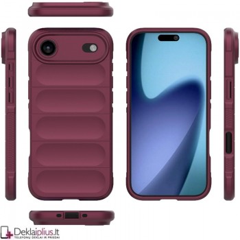 Magic Shield guminis dėklas su kameros apsauga - bordo spalvos (Apple Iphone Air)